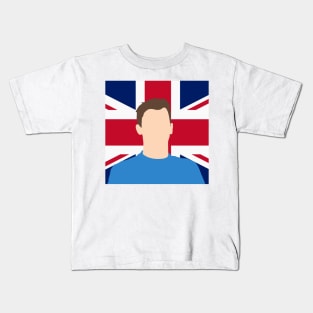 George Russell Face Art - Flag Edition Kids T-Shirt